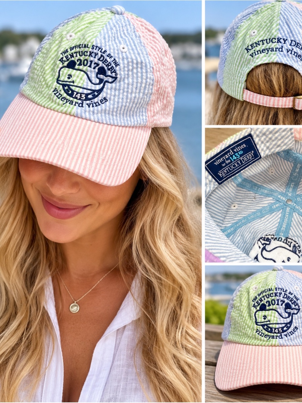 Vineyard Vines 2017 Kentucky Derby 143rd Seersucker Hat NWOT